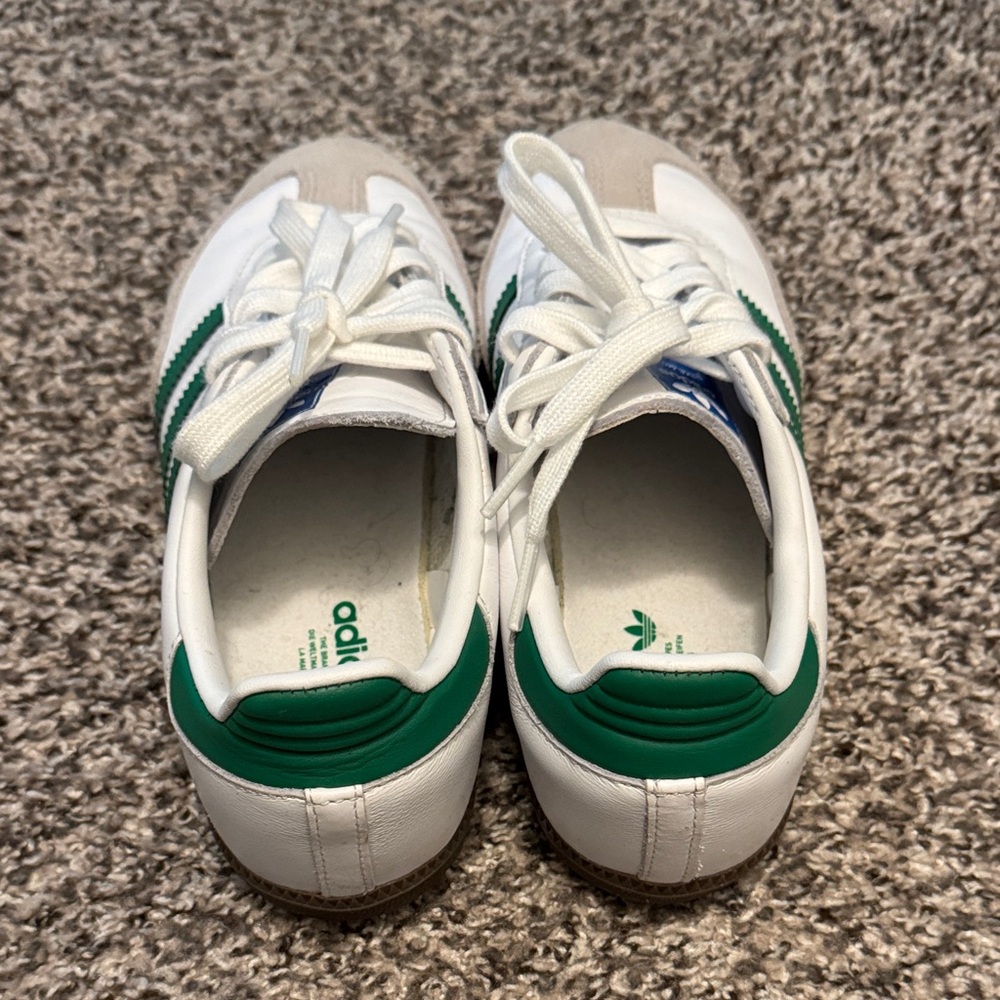 Adidas Samba White and Green Trainers fit like women’s size 7 - Picture 3 of 6